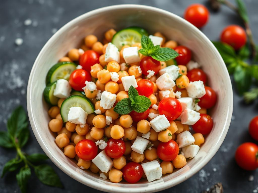 Chickpea, Cucumber & Feta Salad — organic whole-food recipe