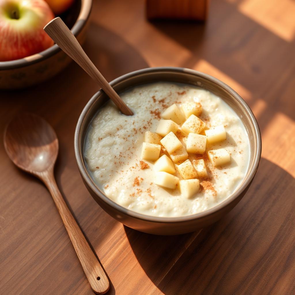 Porridge with Cinnamon & Chopped Apple — organic whole-food recipe