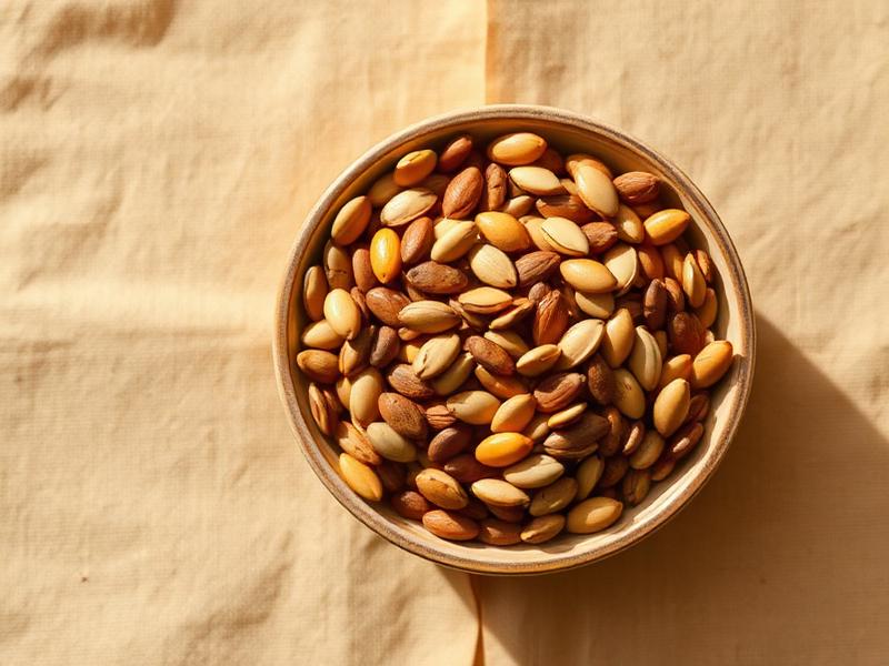 Bowl of mixed pumpkin and sunflower seeds