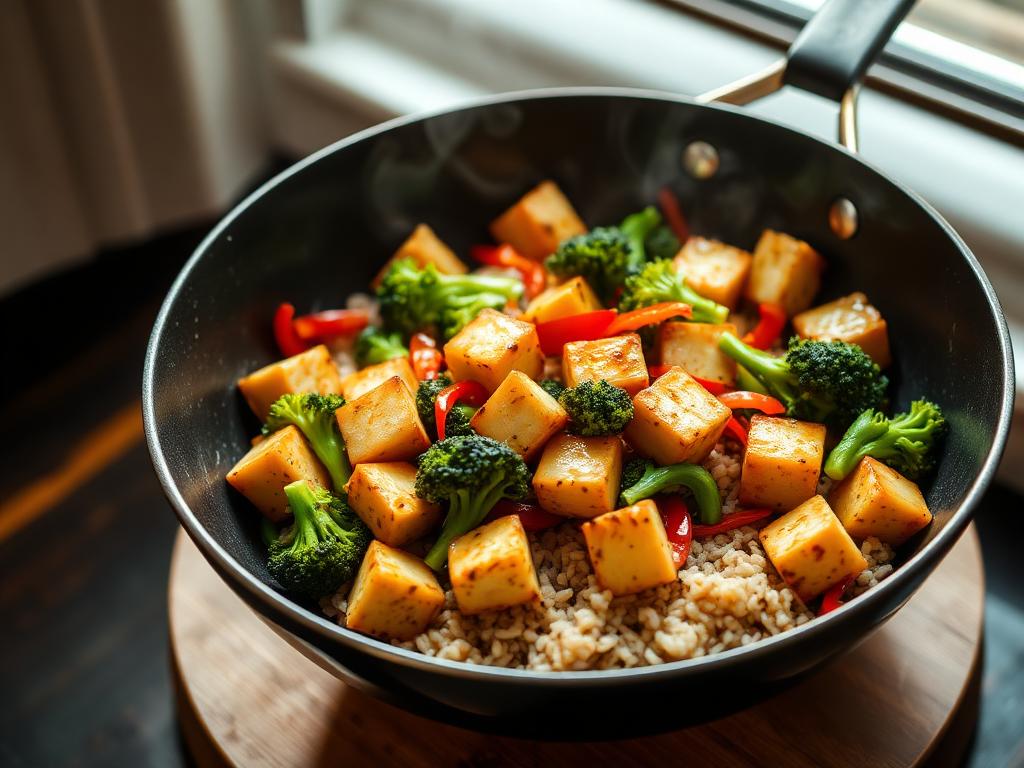 Tofu, Broccoli & Ginger Stir-Fry — organic whole-food recipe